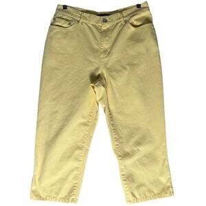 Lauren Ralph Lauren Sz 6 Sunny Yellow‎ Capri Jeans 100% Cotton 28" Waist Pastel